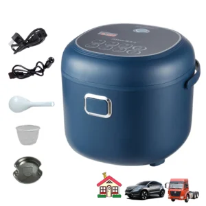 2l car home rice cooker 12v 24v 220v three voltage portable universal non stick smart mechanical multicooker rice cooker