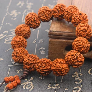 18mm 5 mukhi rudraksha mala rosary bracelet bodhi tibetan buddhism bracelet yoga healing prayer chakras energy amulet