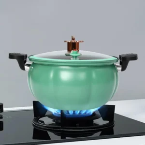 mini pressure cooker,8l multi function pressure cooking pot,pumpkin shaped double handle pressure cooker,dishwasher safe (green)