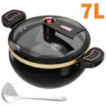 micro pressure pot soup pot+spoon household 7l large capacity 27cm stew pot multi functional non stick pot induction cooker gas