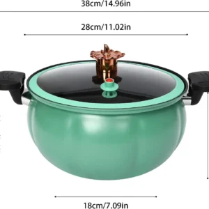 mini pressure cooker,8l multi function pressure cooking pot,pumpkin shaped double handle pressure cooker,dishwasher safe (green)