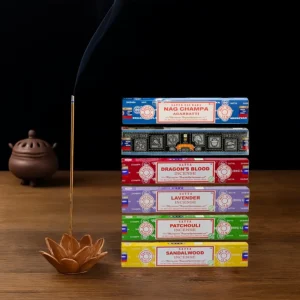 satya sai baba 15g hand rolled incense sticks, 6 scents: sandalwood, lavender, dragon's blood, agarwood, patchouli, etc.